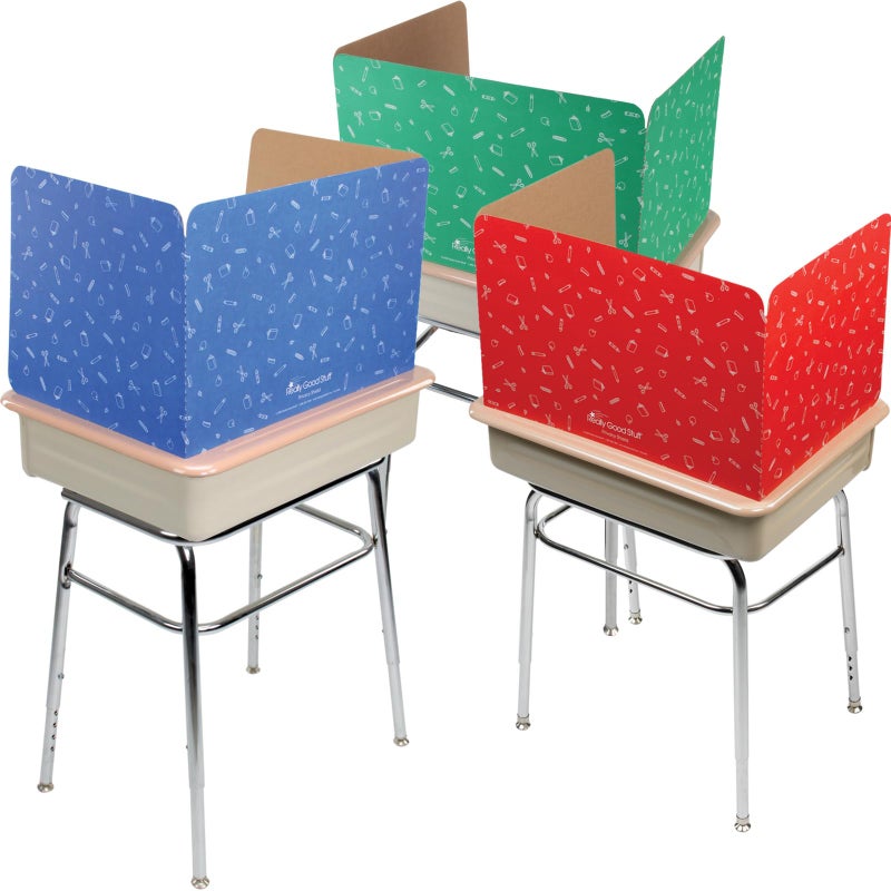 Really Good Stuff Standard Privacy Shield, 3 Colors, Set of 12, Matte Finish in Red, Green & Blue - Desk Dividers - Image 1